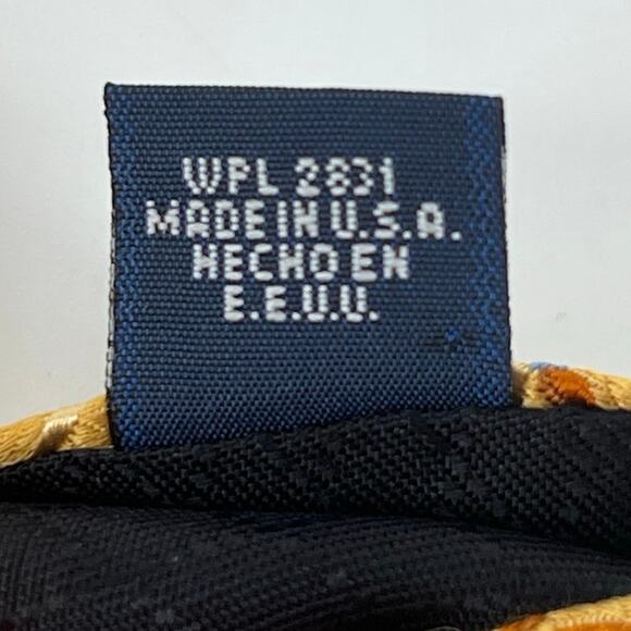 90s Villa Bugatti silk neck tie 1990s vintage - Picture 5 of 6